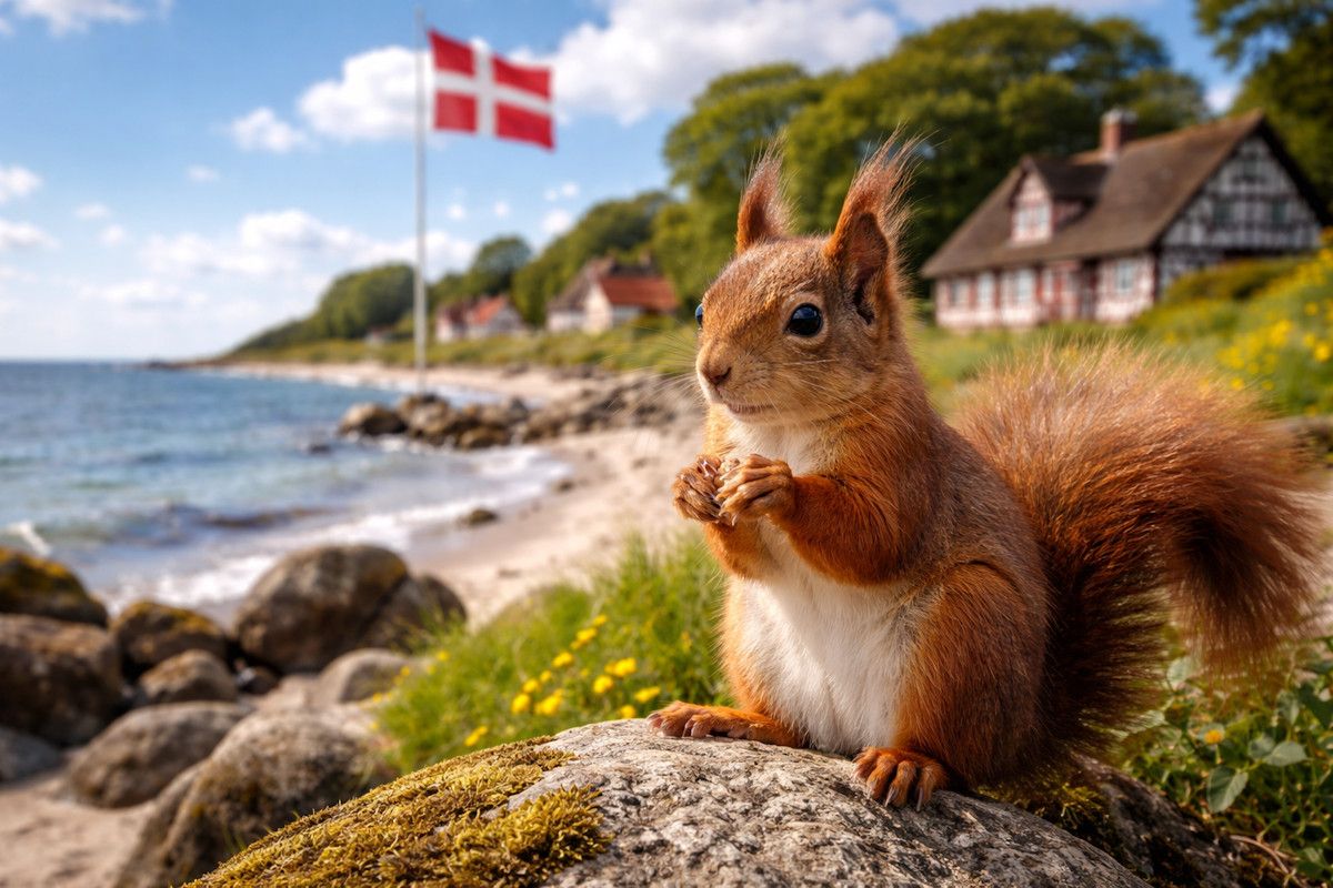 eichhörnchen in dänemark und blåvand