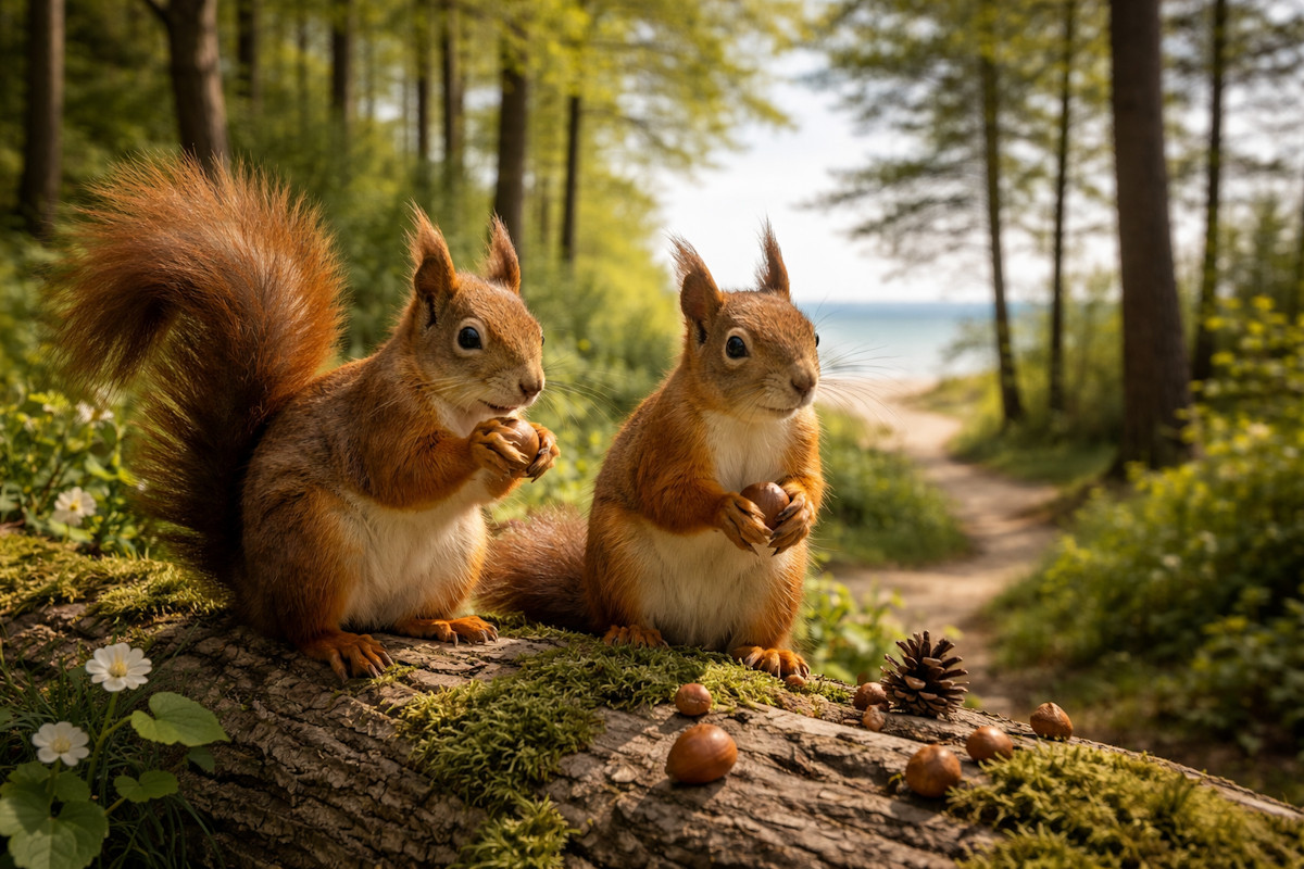 eichhoernchen in dänemark im wald