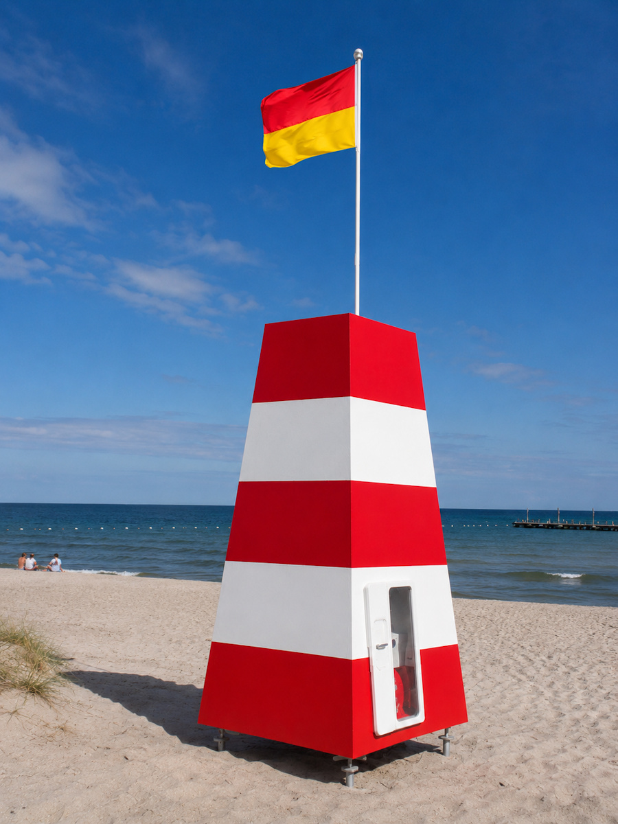 livredder rettungsschwimmer dänemark rot gelb flagge