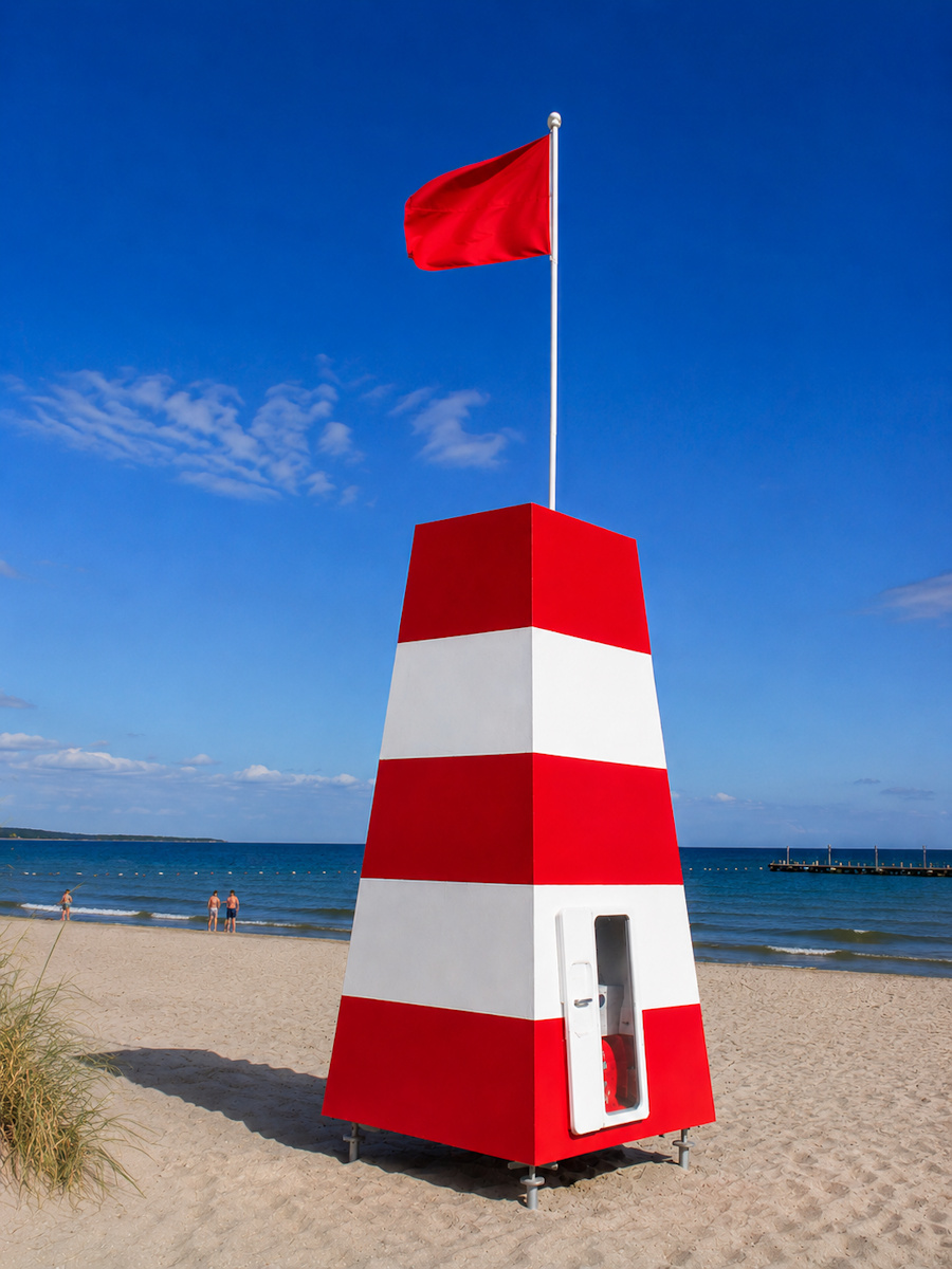 livredder rettungsschwimmer dänemark rote flagge