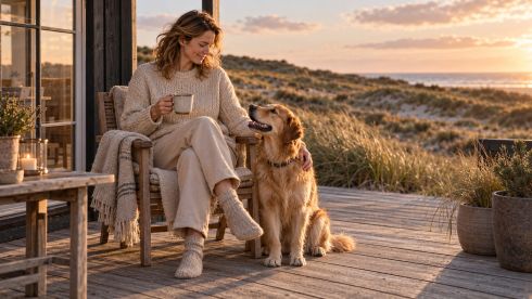 hygge moment mit hund in dänemark